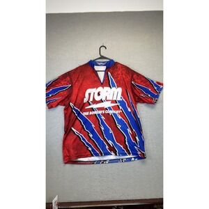 Storm Bowling Jersey Shirt Mens 2XL Red Made in USA Performance Logo‎ Infusion
